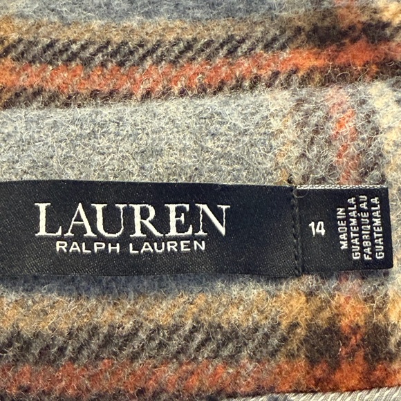 Ralph Lauren Gray and Red Plaid Pea Coat - Picture 6 of 14